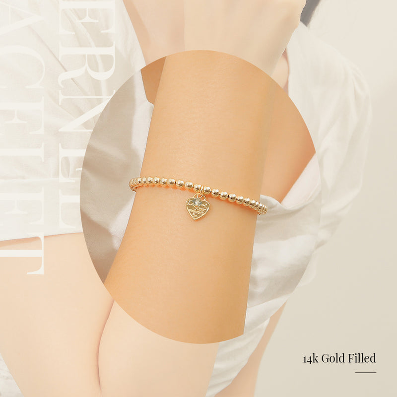 CLUE - 14K Gold Filled Eternal Peridot Stone Heart Bracelet