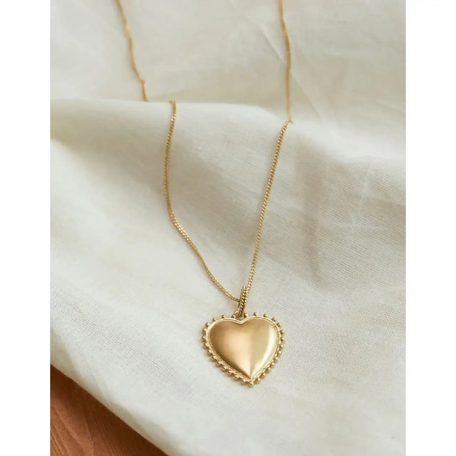 CLUE - C Collection Vintage Heart Coin Silver Necklace - CLUE - Jewelry - Harumio