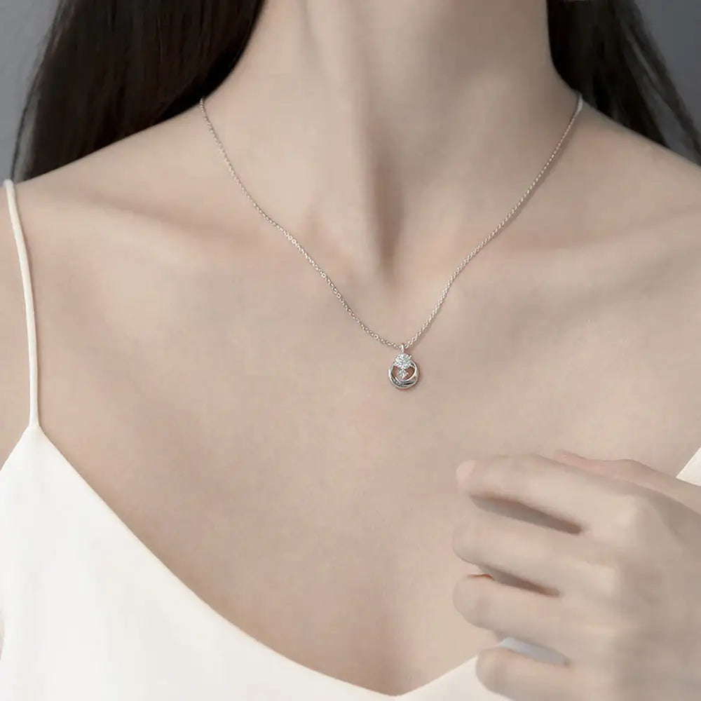 OST - Simulated Diamond 0.5ct Twist Necklace - OST - Jewelry - Harumio
