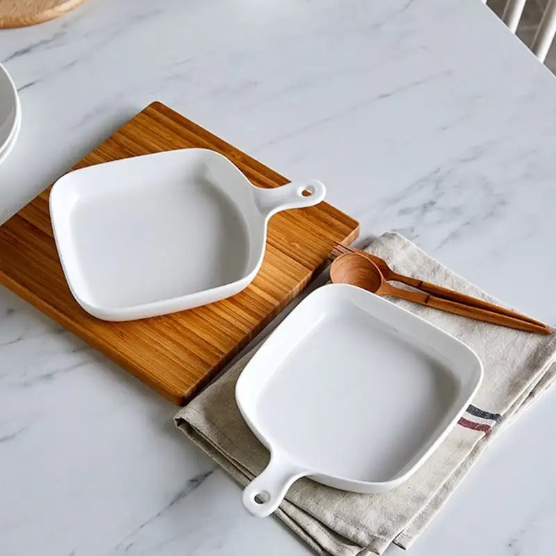 Korean WOW Daily One Handle Square Pan Plate 2P Set - Modern House - Kitchenware - Harumio