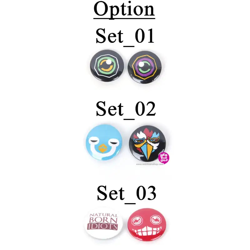 Natural Born Idiots - Pin Button Set - Webtoon Shop - Badge - Harumio
