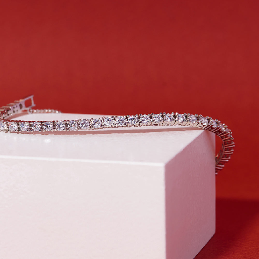 CLUE - Carat Collection Sparkle Diamond Tennis Silver Bracelet
