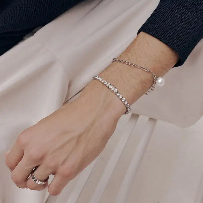 OST - Simulated Diamond Silver Tennis Bracelet (4mm) - OST - Jewelry - Harumio