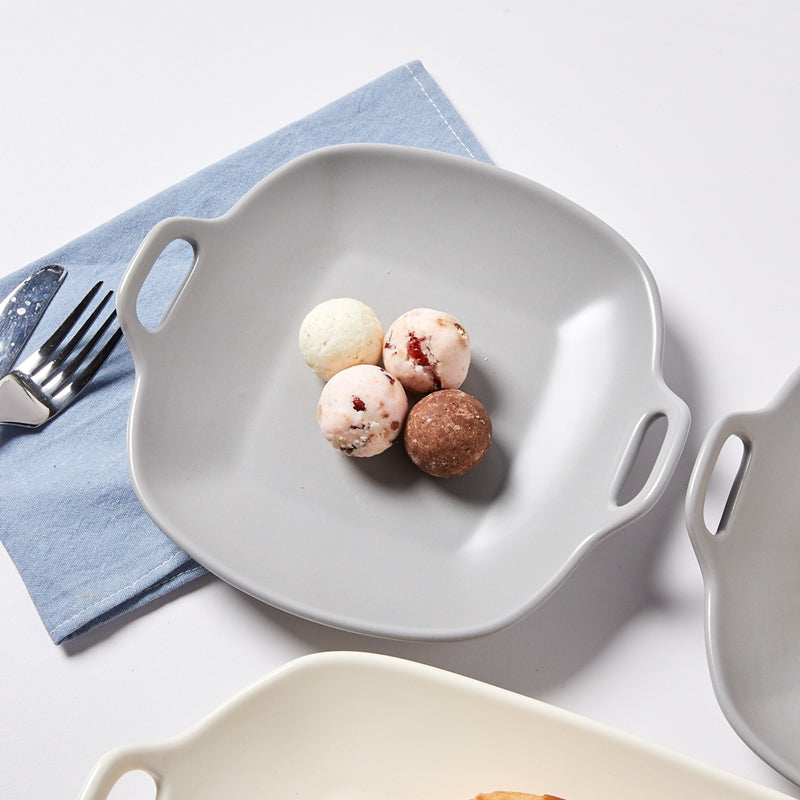 Korean L Mime Plate With Handle Set 3P