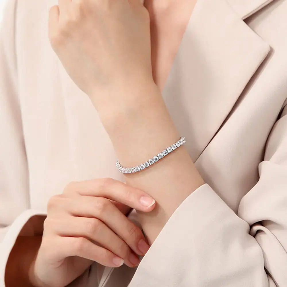OST - Simulated Diamond Prong Chain Bracelet - OST - Jewelry - Harumio