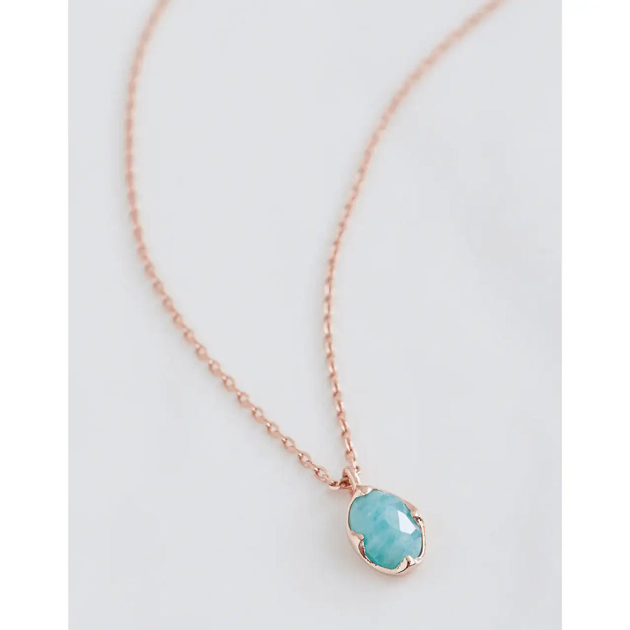 CLUE - Wish Spell Natural Turquoise Stone Oval Silver Necklace - CLUE - Jewelry - Harumio
