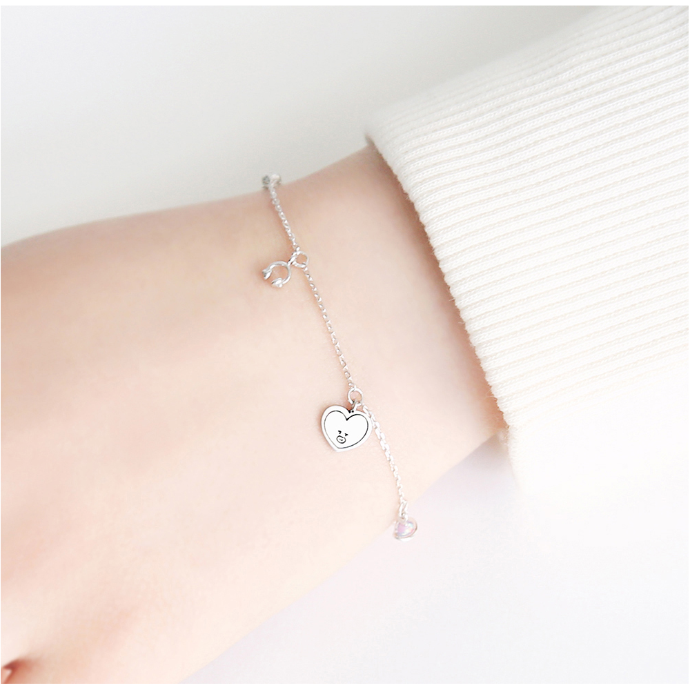 BT21 x OST - Tata Silver Bracelet - OST - Bracelets - Harumio