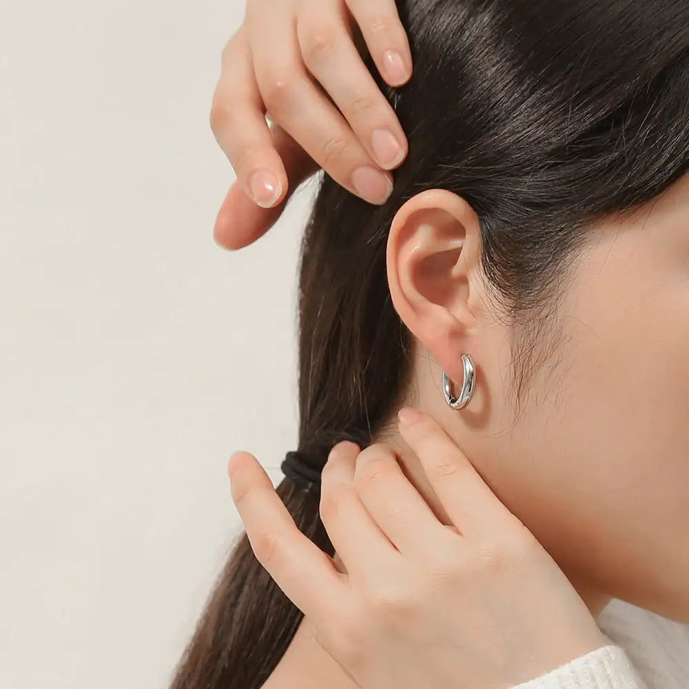 OST - Volume Steel One Touch Ring Earring - OST - Jewelry - Harumio