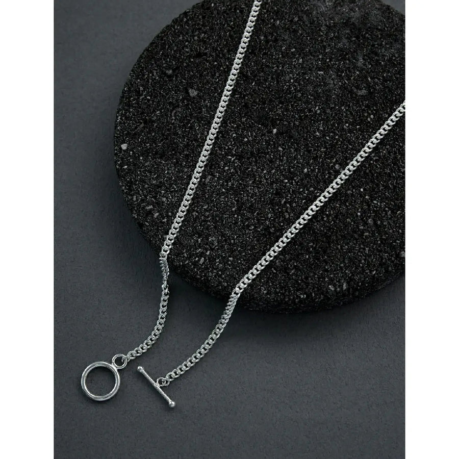 CLUE - Toggle Bar Chain Silver Necklace - CLUE - Jewelry - Harumio