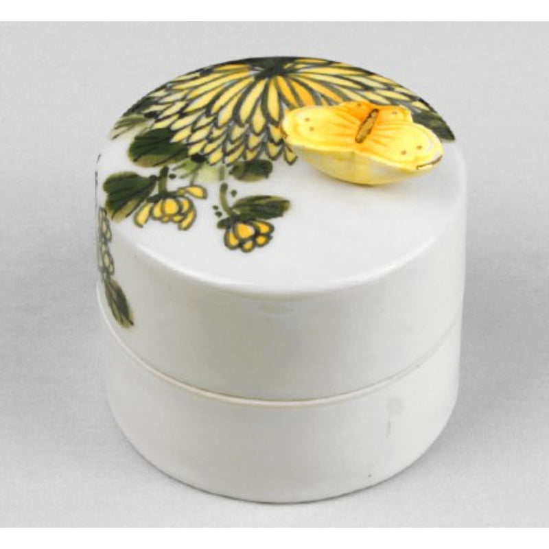 HK Studio - Hand Painted Yellow Chrysanthemum Musical Jewelry Box - HK Studio - Music Box - Harumio