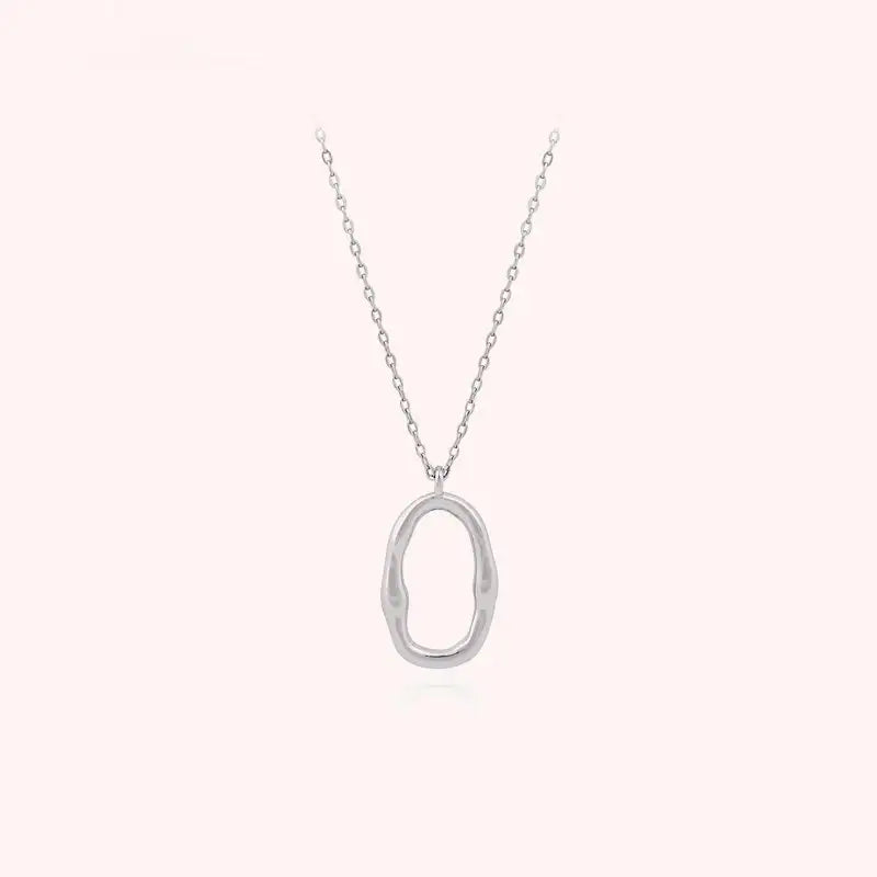 CLUE - Twisted Oval Bold Silver Necklace