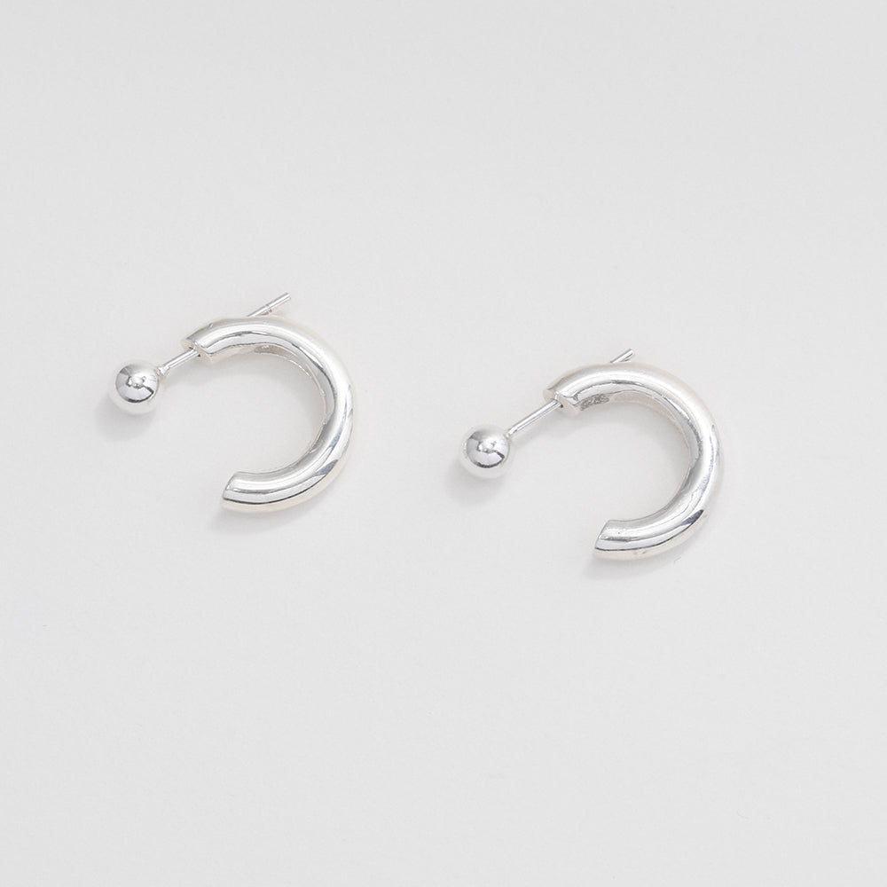 OST - Half Ring Two Way Silver Earrings