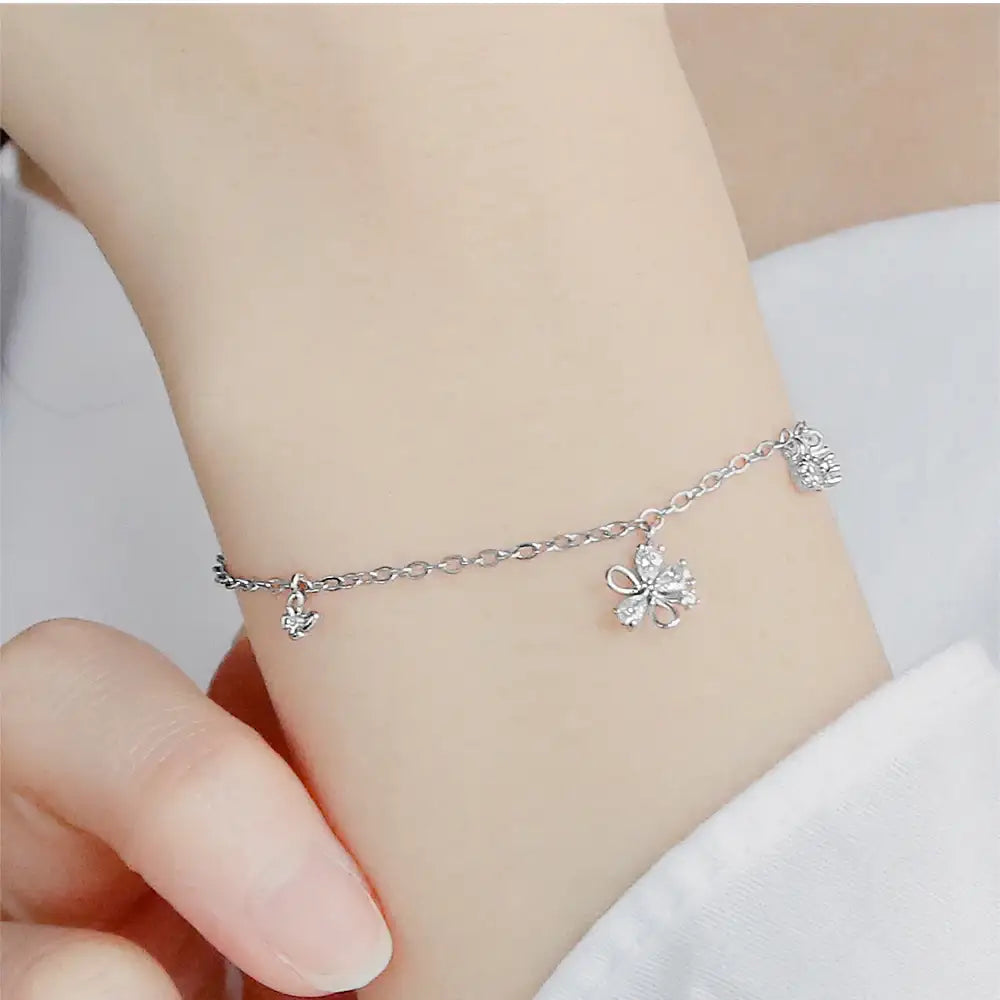 CLUE - Summer Sweet Butterfly Silver Bracelet