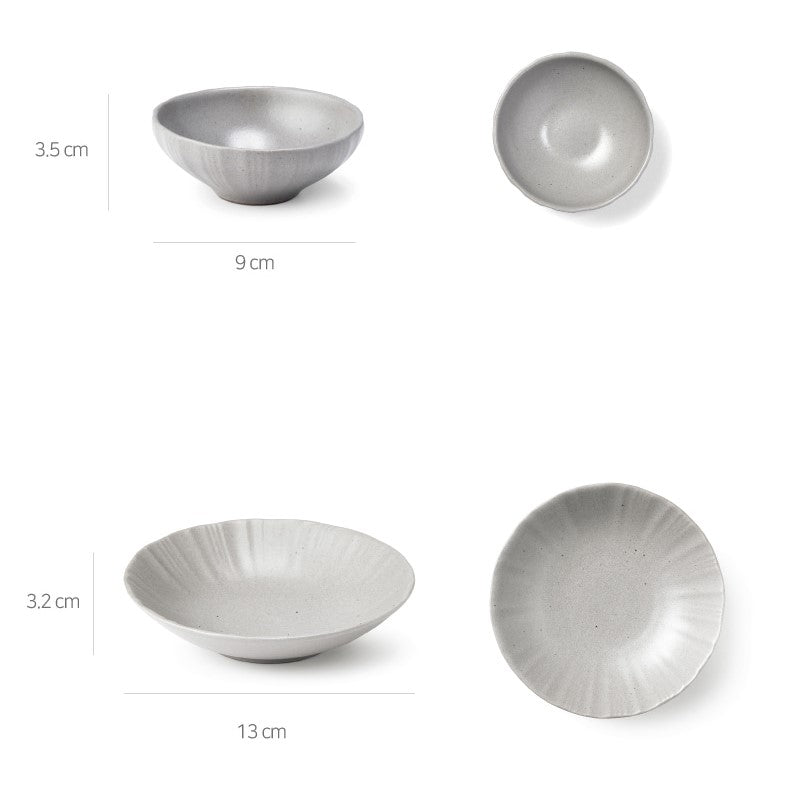 KwangJuYo - Seashell Series Lily Gray Tableware Set (12 pcs)