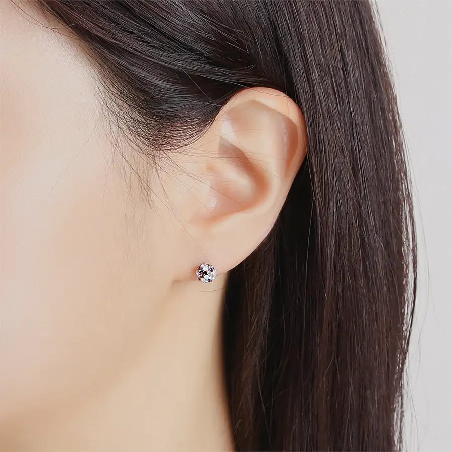 CLUE - Simple Cubic Ball Silver Earrings - CLUE - Jewelry - Harumio