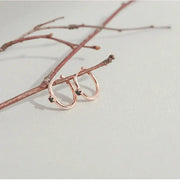 CLUE - Circle Black Cubic One-Touch Silver Earrings - CLUE - Jewelry - Harumio