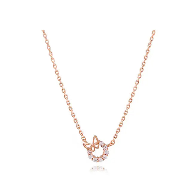 CLUE - Radiant Butterfly Rose Gold Necklace - CLUE - Jewelry - Harumio