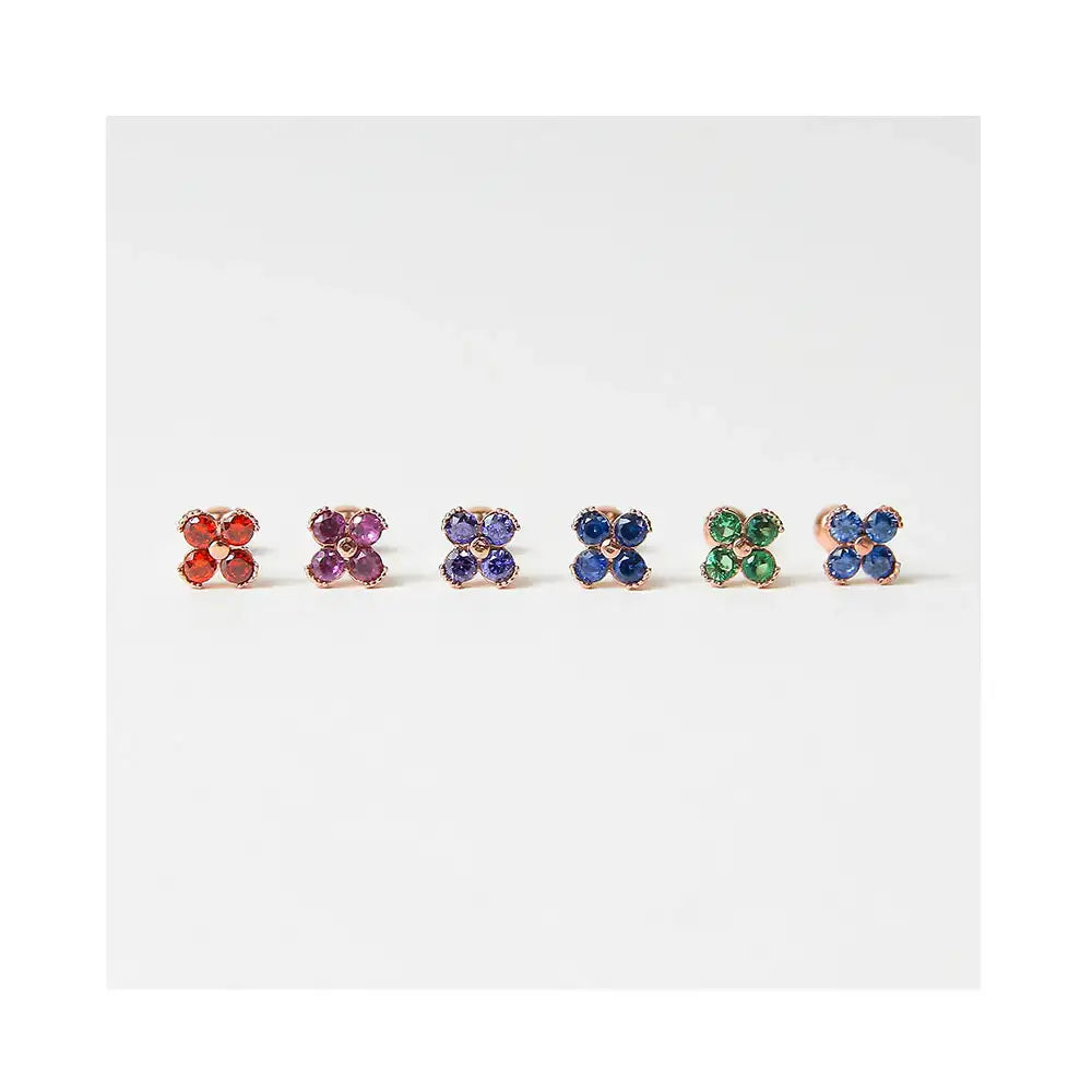 CLUE - Blossom 10K Rose Gold Ear Pierce (Birthstone) - CLUE - Jewelry - Harumio