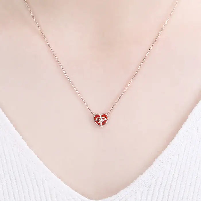 OST - Red Heart Gift Rose Gold Necklace - OST - Jewelry - Harumio