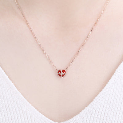 OST - Red Heart Gift Rose Gold Necklace