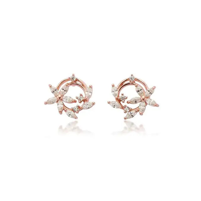 CLUE - Spring Petal Round Silver Earrings - CLUE - Jewelry - Harumio