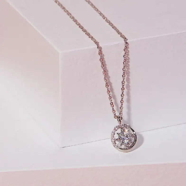 CLUE - New Moon Diamond Necklace - CLUE - Jewelry - Harumio