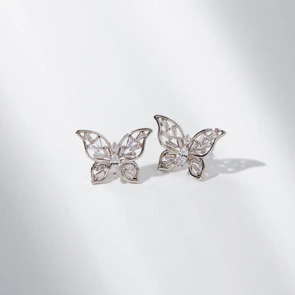 CLUE - Butterfly Cubic Silver Earrings - CLUE - Jewelry - Harumio
