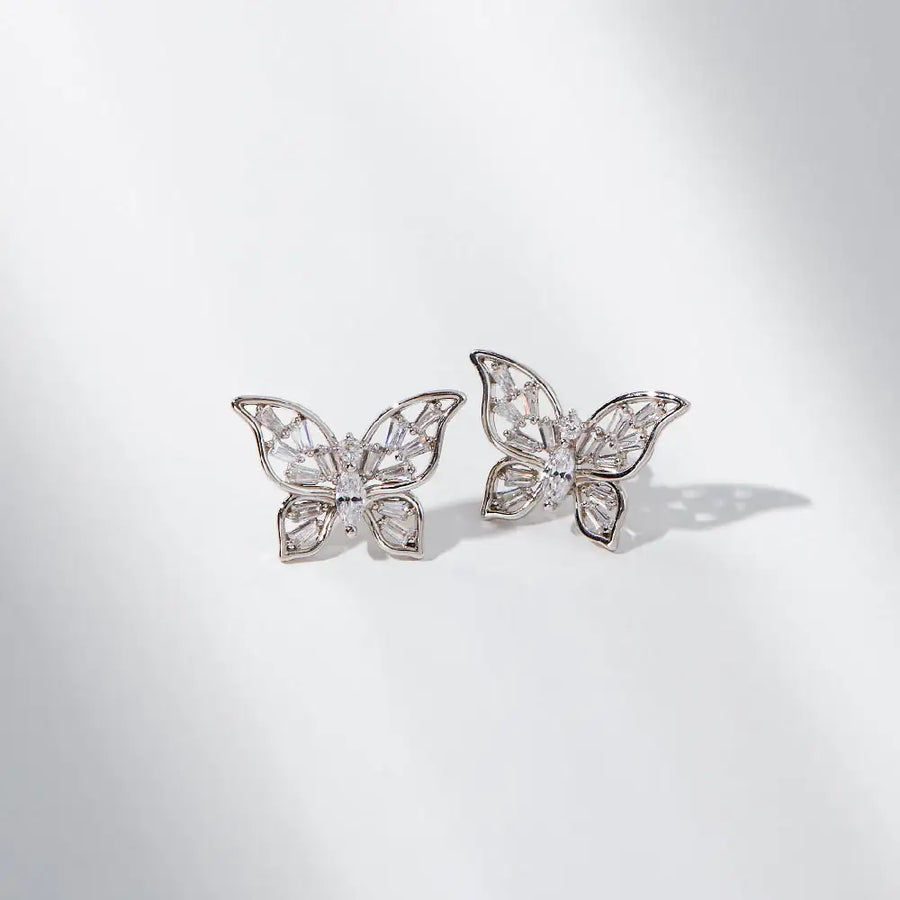 CLUE - Butterfly Cubic Silver Earrings - CLUE - Jewelry - Harumio