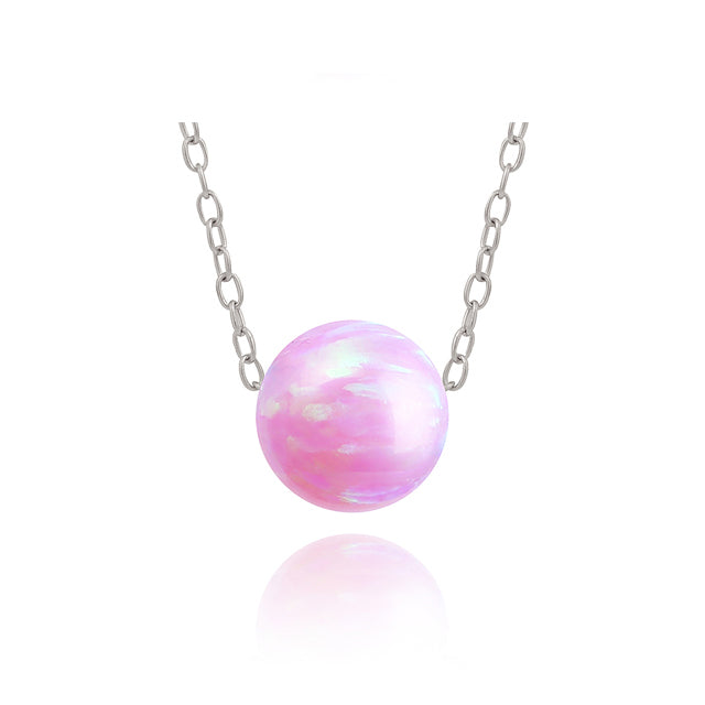 CLUE - Pink Ocean Silver Necklace