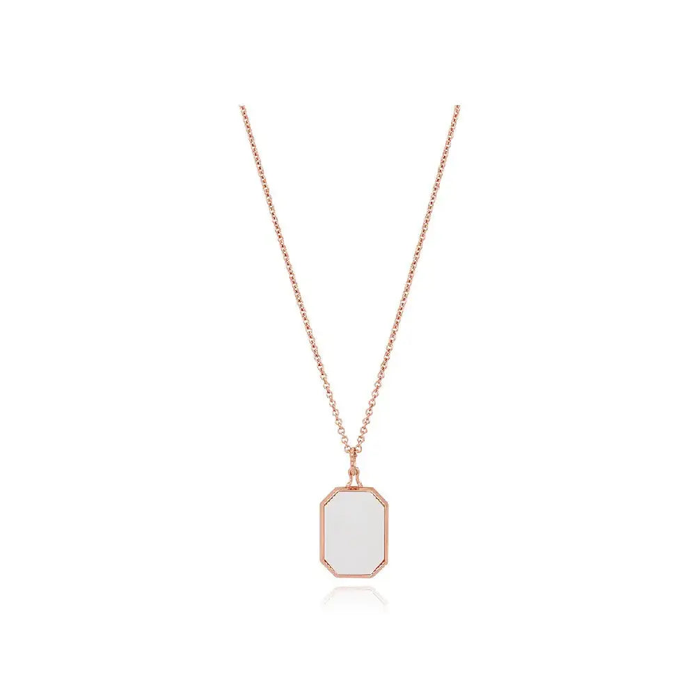 CLUE - C Collection Mother-of-Pearl Pendant Silver Necklace - CLUE - Jewelry - Harumio