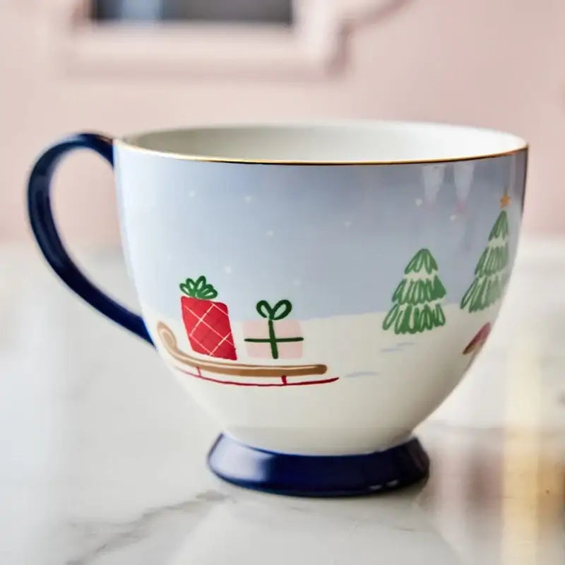 Korean Winter Story - Gold Rim Mug - Modern House - Bowl - Harumio