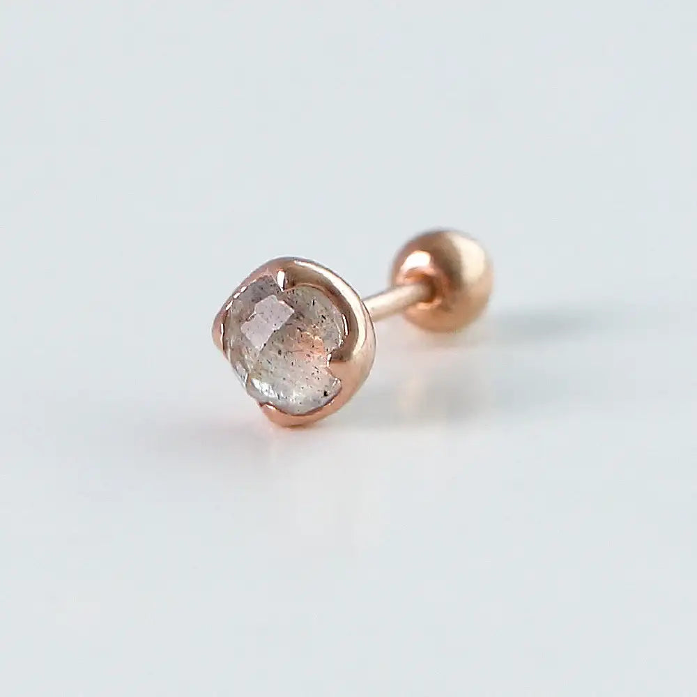 CLUE - Wish Spell Labradorite Natural Stone Round Silver Piercing - CLUE - Jewelry - Harumio