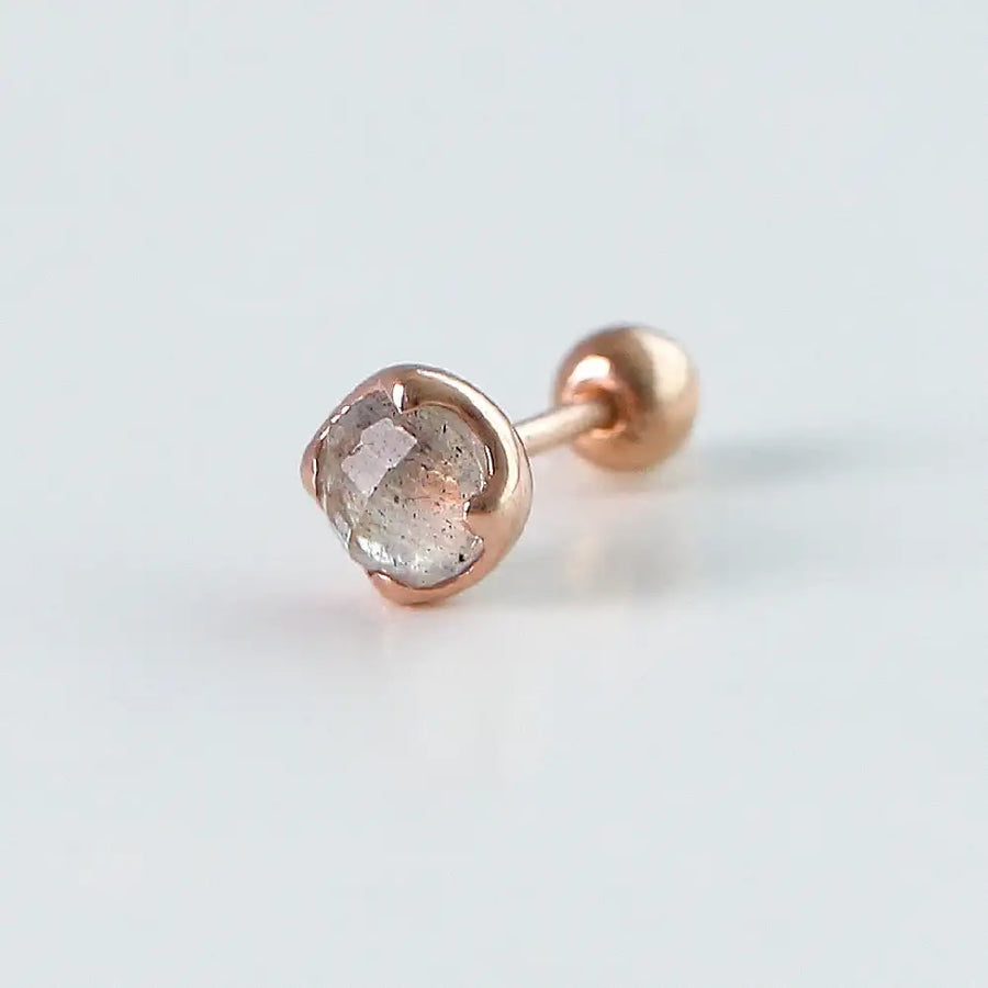 CLUE - Wish Spell Labradorite Natural Stone Round Silver Piercing - CLUE - Jewelry - Harumio