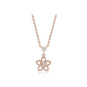 CLUE - Grayrough Diamond Flower Silver Necklace - CLUE - Jewelry - Harumio