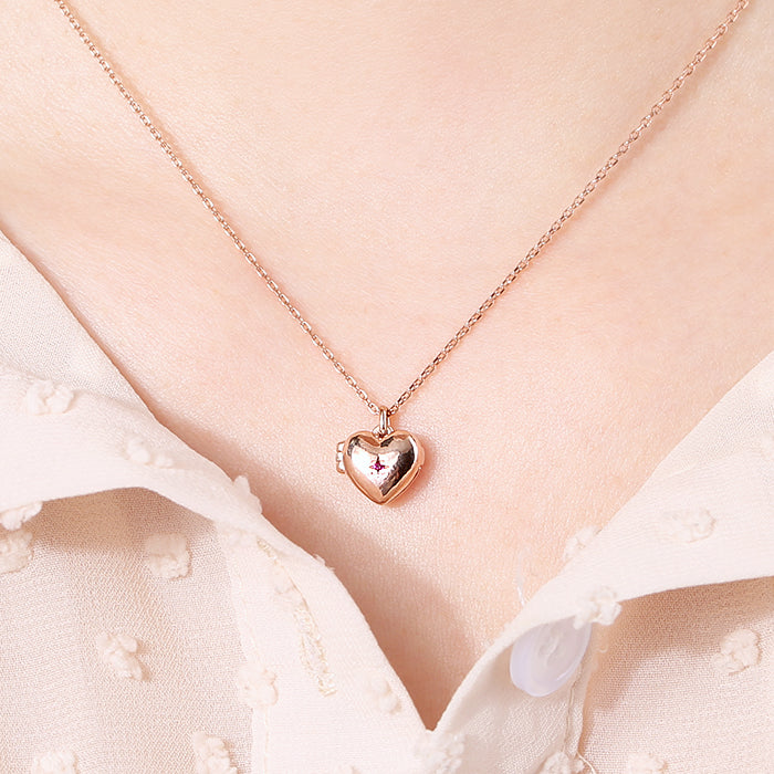 OST - Heart Rose Gold Locket