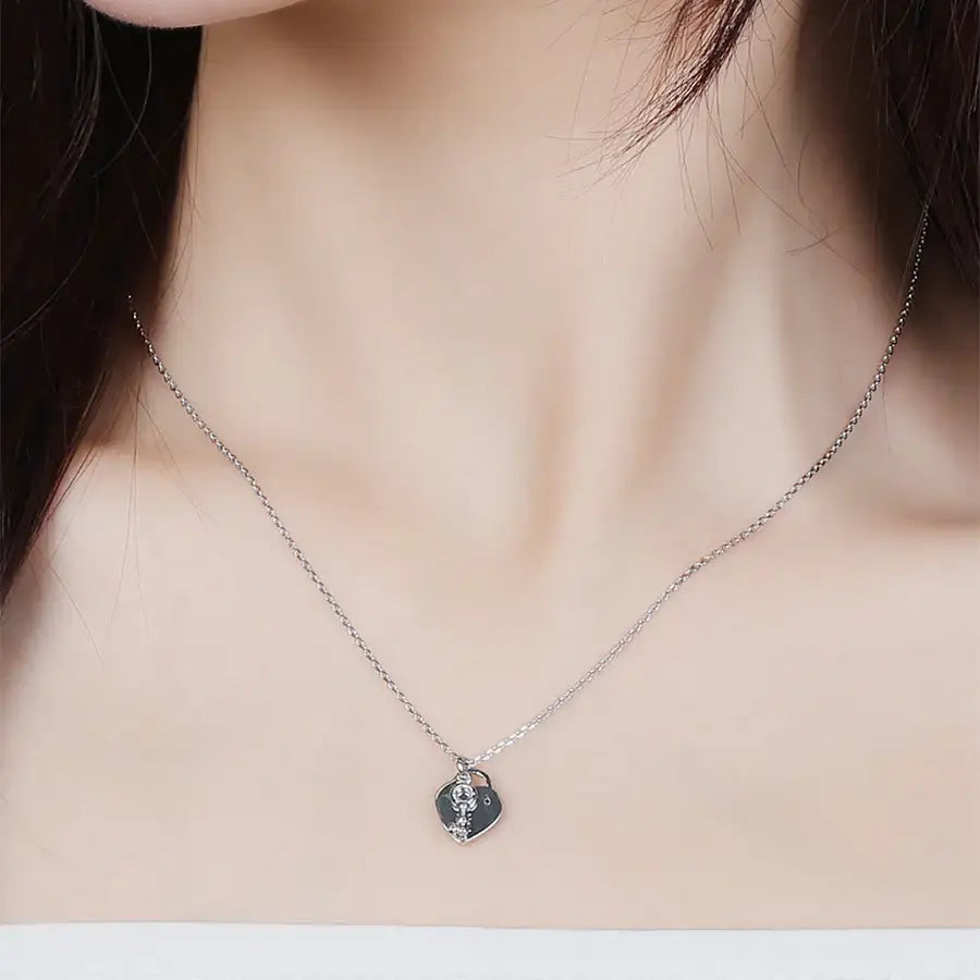 CLUE - Unlocked Heart Silver Necklace - CLUE - Jewelry - Harumio