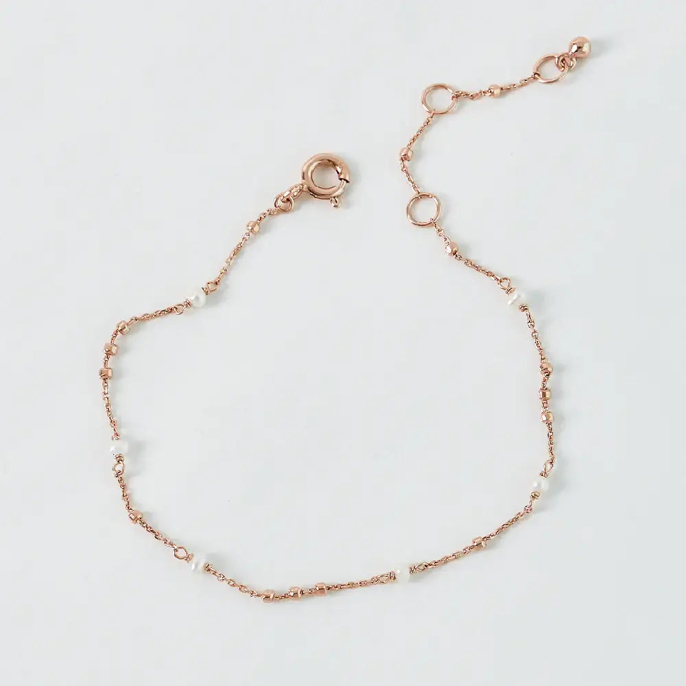 CLUE - Wish Spell Natural Stone Freshwater Pearl Silver Bracelet - CLUE - Jewelry - Harumio