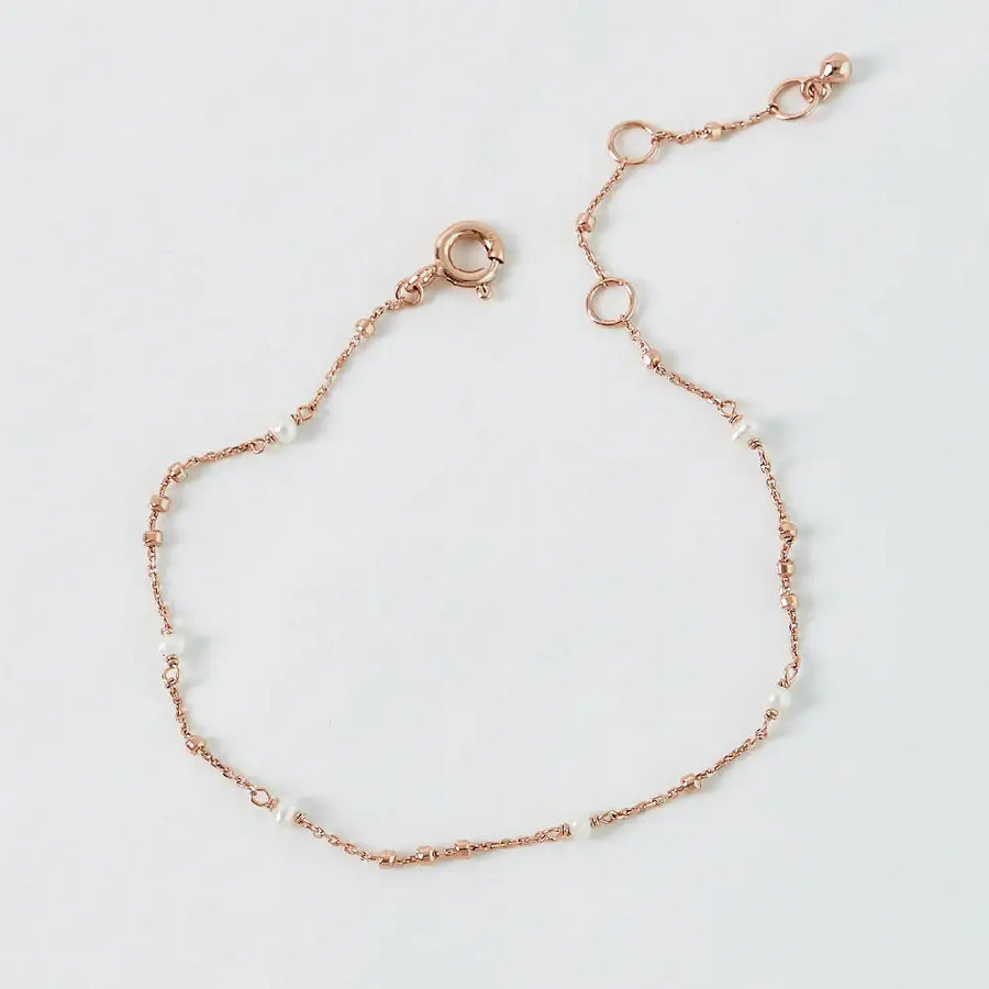 CLUE - Wish Spell Natural Stone Freshwater Pearl Silver Bracelet - CLUE - Jewelry - Harumio