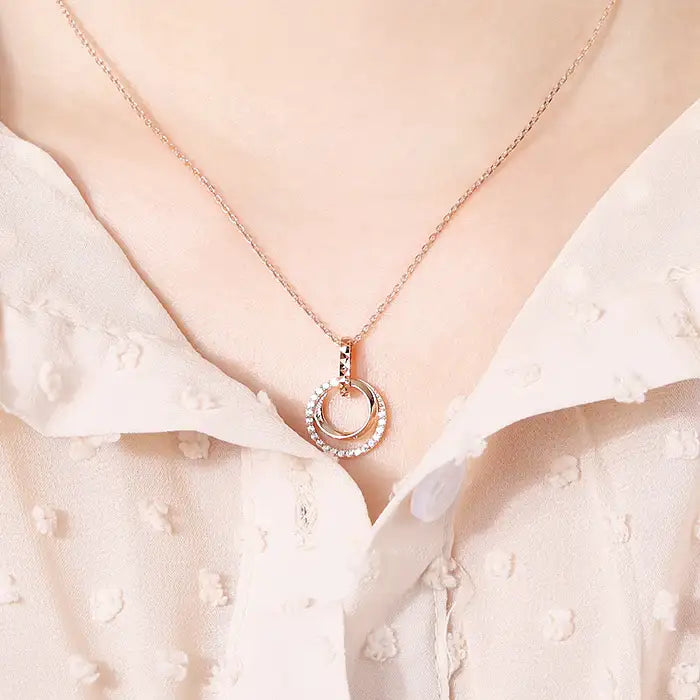 OST - Retro Circular Lock Silver Necklace - OST - Jewelry - Harumio