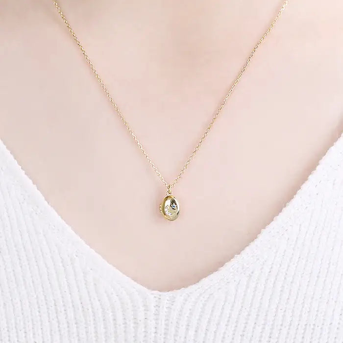 OST - Moon & Star Yellow Gold Locket - OST - Jewelry - Harumio