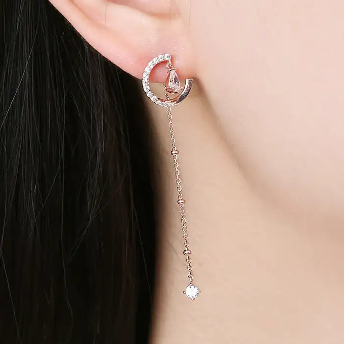 OST - Circular Radiant Rose Gold Drop Earrings - OST - Jewelry - Harumio