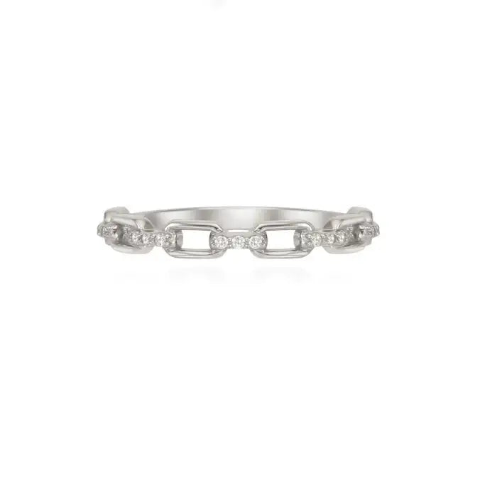 OST - Square Link Chain Silver Ring - OST - Rings - Harumio