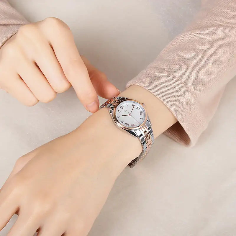 CLUE - Roman Mother-of-Pearl Two-Tone Silver Metal Watch - CLUE - Watches - Harumio