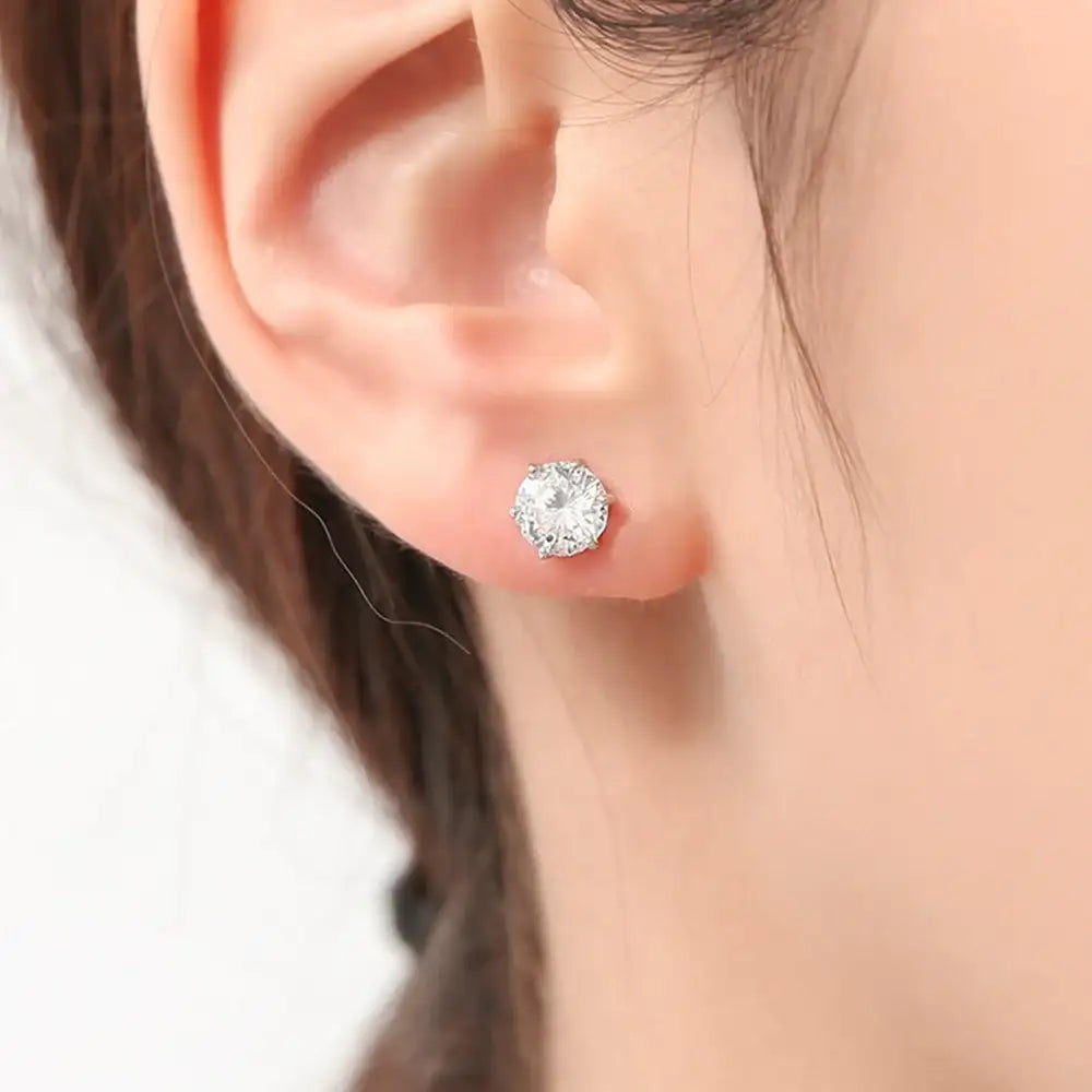 OST - 1ct Solitaire Women's Earrings - OST - Jewelry - Harumio