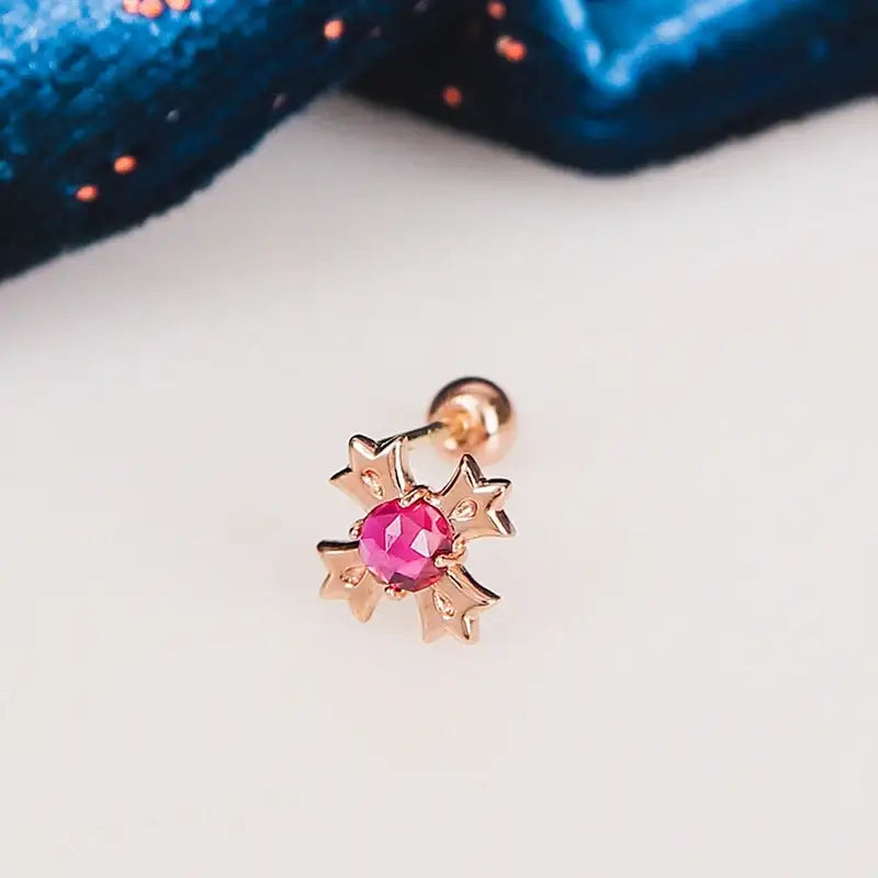 Saint Tail x Clue - Cross 10K Gold Piercing - CLUE - Jewelry - Harumio