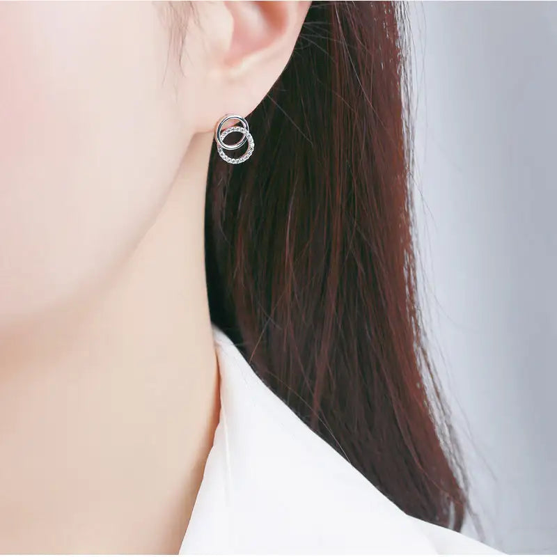 CLUE - Two Ring Silver Earrings - CLUE - Jewelry - Harumio
