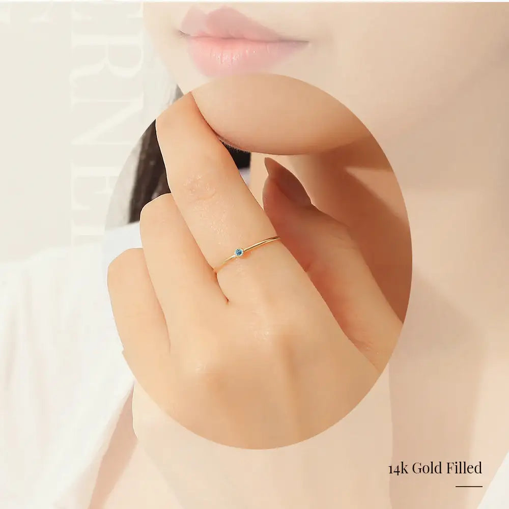 CLUE - 14K Gold Filled Eternal Aqua Ring - CLUE - Rings - Harumio