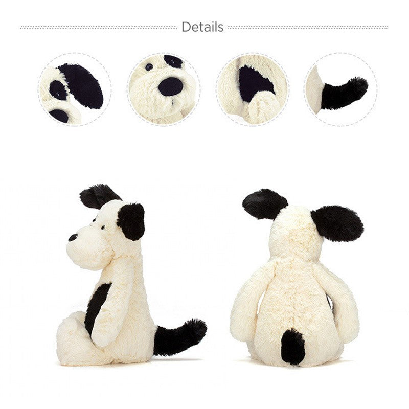 JELLYCAT - Black & Cream Puppy Plush Doll
