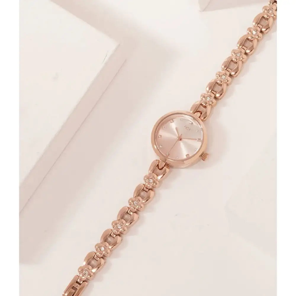 OST Flower Band Rose Gold Metal Watch Harumio