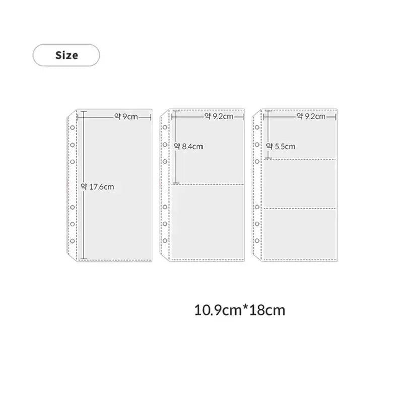 Yudaeng - A6 - 6 Hole Diary Clear File Storage Inlay - Yudaengdotcom - Binder Pockets - Harumio